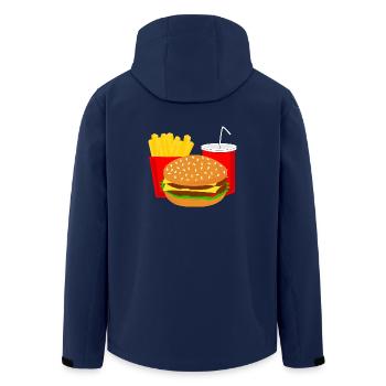 Burger Menü Fast Food Cola Geschenk Geschenkidee - Recycelte Männer Softshell-Jacke von Stanley/Stella - Navy - Hinten - AI Model Male 185 light (185cm)