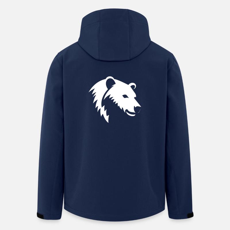 Bär Silhouette eines Eisbärkopfes - Recycelte Männer Softshell-Jacke von Stanley/Stella - Navy