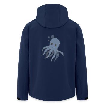 Kraken - octopus drawing - Men’s Recycled Softshell Jacket by Stanley/Stella - navy - Back - AI Model Male 185 light (185cm)
