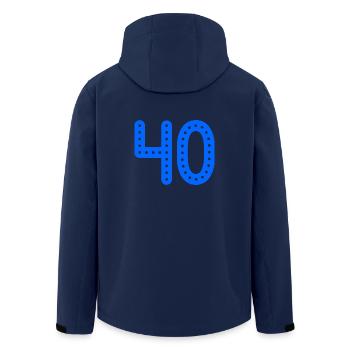 40 JAHRE. 40-jähriges JUBILÄUM. JUBILÄUM 40 JAHRE. 40 - Recycelte Männer Softshell-Jacke von Stanley/Stella - Navy - Hinten - AI Model Male 185 light (185cm)