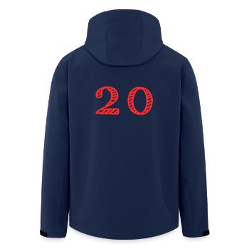 20 ANS. 20e ANNIVERSAIRE. ANNIVERSAIRE 20 ANS. 20 - Veste softshell homme en polyester recyclé Stanley/Stella - marine - Dos - AI Model Male 185 light (185cm)