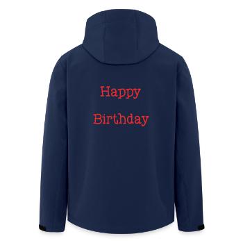 1. 1 JAHR. 1. JAHRESTAG. 1 JAHR GEBURTSTAG - Recycelte Männer Softshell-Jacke von Stanley/Stella - Navy - Hinten - AI Model Male 185 light (185cm)