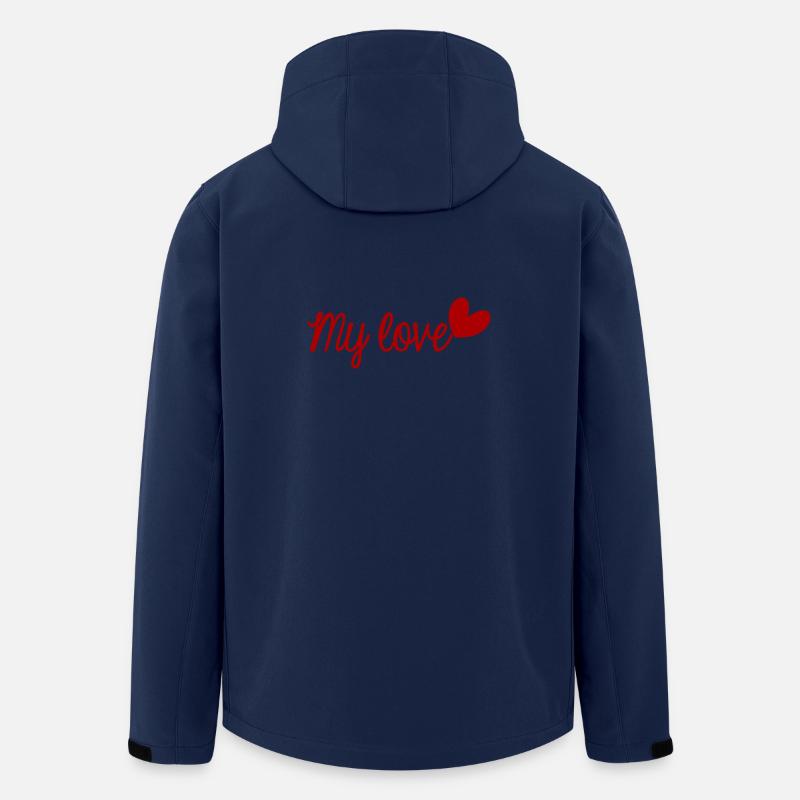 LIEBE. ICH LIEBE DICH. VALENTINSTAG. JUNGGESELLINNENABSCHIED. ICH LIEBE DICH. - Recycelte Männer Softshell-Jacke von Stanley/Stella - Navy