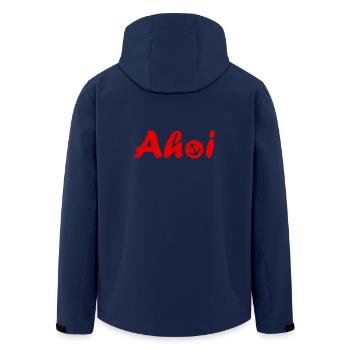 Ahoi Schriftzug mit Anker rot - Recycelte Männer Softshell-Jacke von Stanley/Stella - Navy - Hinten - AI Model Male 185 light (185cm)