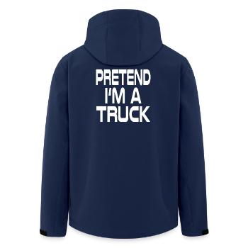 Pretend I'm a Truck - Truck Costume - Men’s Recycled Softshell Jacket by Stanley/Stella - navy - Back - AI Model Male 185 light (185cm)