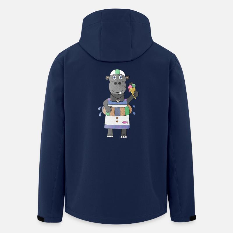Plansch Hippo Lustiges Nilpferd im Sommermodus - Recycelte Männer Softshell-Jacke von Stanley/Stella - Navy