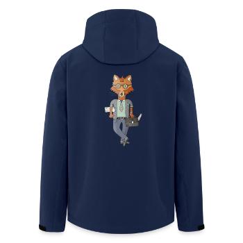 Business Fuchs mit Aktenkoffer - Recycelte Männer Softshell-Jacke von Stanley/Stella - Navy - Hinten - AI Model Male 185 light (185cm)