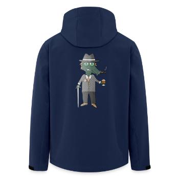 Echse im Anzug mit Zigarre - Recycelte Männer Softshell-Jacke von Stanley/Stella - Navy - Hinten - AI Model Male 185 light (185cm)