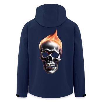 Schädel in Flammen - Recycelte Männer Softshell-Jacke von Stanley/Stella - Navy - Hinten - AI Model Male 185 light (185cm)