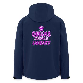 January T-Shirt Geschenk Idee Geburtstag Queens - Recycelte Männer Softshell-Jacke von Stanley/Stella - Navy - Hinten - AI Model Male 185 light (185cm)