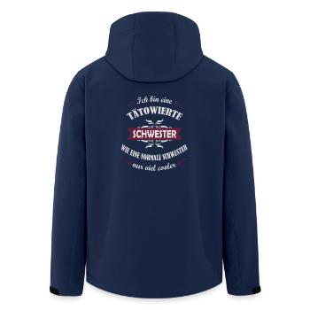Ich bin eine Tätowierte Schwester viel cooler - Recycelte Männer Softshell-Jacke von Stanley/Stella - Navy - Hinten - AI Model Male 185 light (185cm)