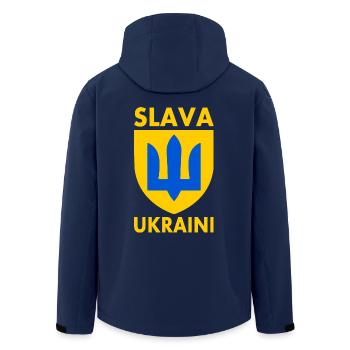 Slava ukraini - Men’s Recycled Softshell Jacket by Stanley/Stella - navy - Back - AI Model Male 185 light (185cm)