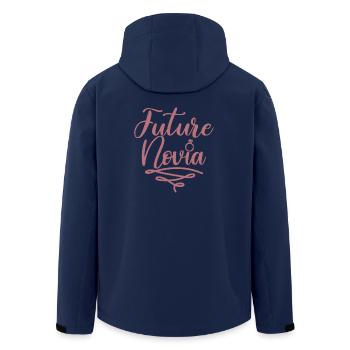 Future Novia Girlfriend Engagement Wedding Gift - Men’s Recycled Softshell Jacket by Stanley/Stella - navy - Back - AI Model Male 185 light (185cm)