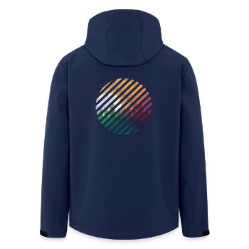 Hipster gift forest colors strokes moon tree - Men’s Recycled Softshell Jacket by Stanley/Stella - navy - Back - AI Model Male 185 light (185cm)