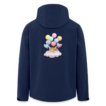 Träumender Fuchs auf Wolke mit Ballons - Recycelte Männer Softshell-Jacke von Stanley/Stella - Navy - Hinten - AI Model Male 185 light (185cm)