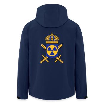 The Swedish Nuclear Weapons Programme - Men’s Recycled Softshell Jacket by Stanley/Stella - navy - Back - AI Model Male 185 light (185cm)