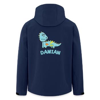 Dinosaure drôle d'anniversaire d'enfant cadeau Damian - Veste softshell homme en polyester recyclé Stanley/Stella - marine - Dos - AI Model Male 185 light (185cm)