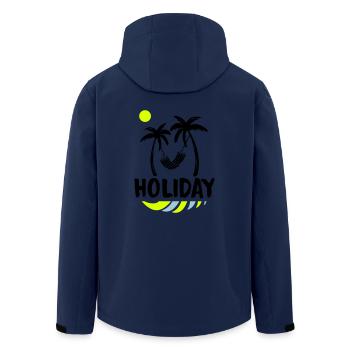 Palmiers Relax Vacances - Veste softshell homme en polyester recyclé Stanley/Stella - marine - Dos - AI Model Male 185 light (185cm)