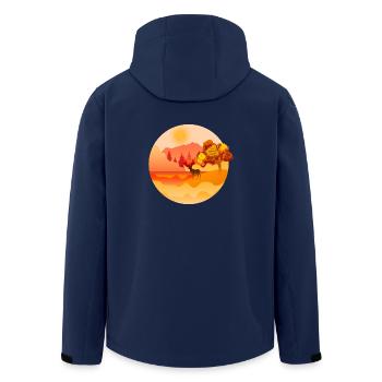 Cerf dans les bois avec des montagnes - Veste softshell homme en polyester recyclé Stanley/Stella - marine - Dos - AI Model Male 185 light (185cm)