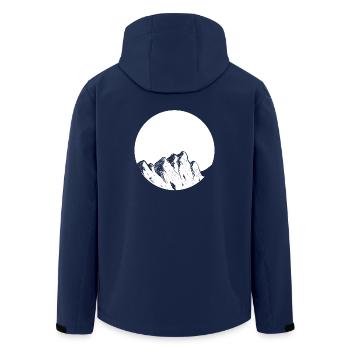 Montagnes Montagnes Lune Randonnée au clair de lune montagnes - Veste softshell homme en polyester recyclé Stanley/Stella - marine - Dos - AI Model Male 185 light (185cm)