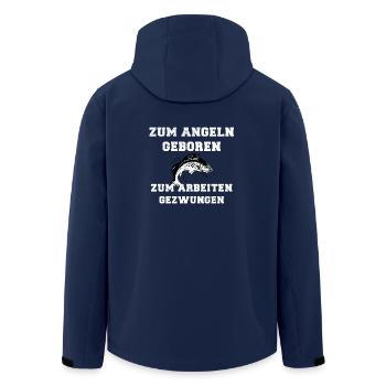 Zum Angeln geboren zum Arbeiten gezwungen! - Recycelte Männer Softshell-Jacke von Stanley/Stella - Navy - Hinten - AI Model Male 185 light (185cm)