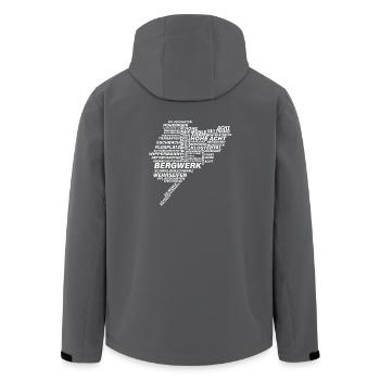 Nordschleife White Wordcloud Shirt - Recycelte Männer Softshell-Jacke von Stanley/Stella - Anthrazit - Hinten - AI Model Male 185 light (185cm)