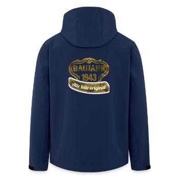 1943 Baujahr Alle Teile Orginal - Recycelte Männer Softshell-Jacke von Stanley/Stella - Navy - Hinten - AI Model Male 185 light (185cm)