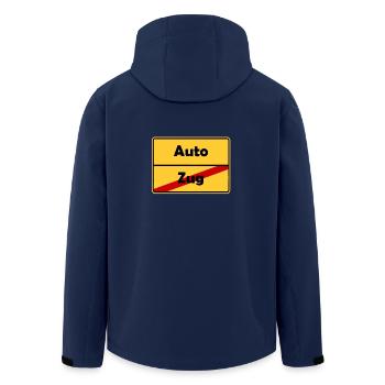 Führerschein Geschenk im Ortsschild Design! - Recycelte Männer Softshell-Jacke von Stanley/Stella - Navy - Hinten - AI Model Male 185 light (185cm)