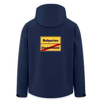 Auswandern nach Bulgarien! Ortsschild Desing. - Recycelte Männer Softshell-Jacke von Stanley/Stella - Navy - Hinten - AI Model Male 185 light (185cm)