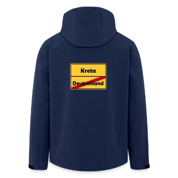 Auswandern nach Kreta! Ortsschild Desing. - Recycelte Männer Softshell-Jacke von Stanley/Stella - Navy - Hinten - AI Model Male 185 light (185cm)