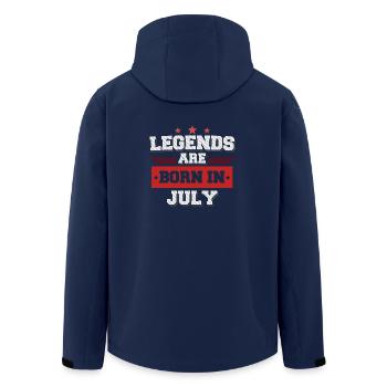 Legend are born in July - Recycelte Männer Softshell-Jacke von Stanley/Stella - Navy - Hinten - AI Model Male 185 light (185cm)