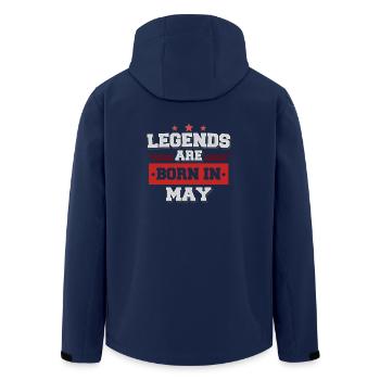 Legend are born in May - Recycelte Männer Softshell-Jacke von Stanley/Stella - Navy - Hinten - AI Model Male 185 light (185cm)