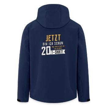 Jetzt bin ich 20 und krieg nur ein blödes Shirt! - Recycelte Männer Softshell-Jacke von Stanley/Stella - Navy - Hinten - AI Model Male 185 light (185cm)