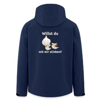 Knoblauch Knobi stinken Liebe Geschenk - Recycelte Männer Softshell-Jacke von Stanley/Stella - Navy - Hinten - AI Model Male 185 light (185cm)