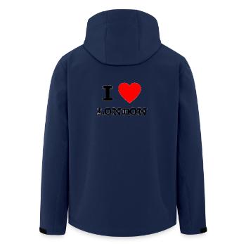 i love London - Recycelte Männer Softshell-Jacke von Stanley/Stella - Navy - Hinten - AI Model Male 185 light (185cm)