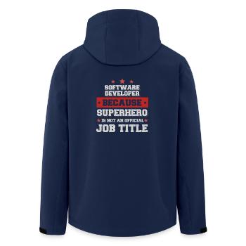 Développeur de logiciels Superhero T-shirt - Veste softshell homme en polyester recyclé Stanley/Stella - marine - Dos - AI Model Male 185 light (185cm)