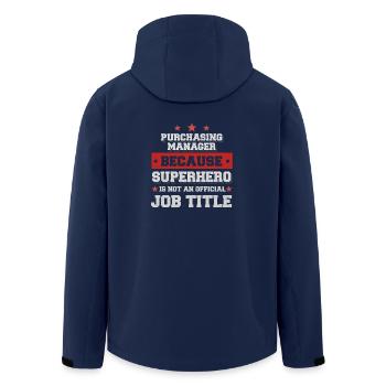 Manager because Superhero is not an job title - Men’s Recycled Softshell Jacket by Stanley/Stella - navy - Back - AI Model Male 185 light (185cm)