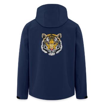 Tigre - Motif Polygone - Géométrique - Cadeau - Veste softshell homme en polyester recyclé Stanley/Stella - marine - Dos - AI Model Male 185 light (185cm)