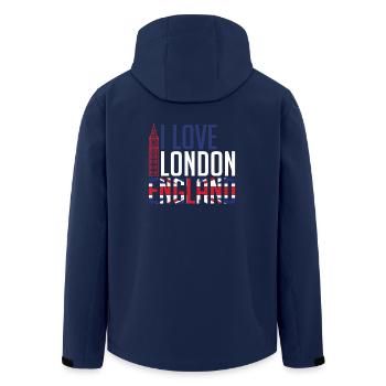 I Love London England - Men’s Recycled Softshell Jacket by Stanley/Stella - navy - Back - AI Model Male 185 light (185cm)