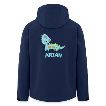 Dinosaurier lustig Kind Arian Geschenk Geburtstag - Recycelte Männer Softshell-Jacke von Stanley/Stella - Navy - Hinten - AI Model Male 185 light (185cm)