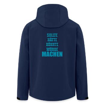 Sollte Hätte Würde - MACHEN! - Recycelte Männer Softshell-Jacke von Stanley/Stella - Navy - Hinten - AI Model Male 185 light (185cm)