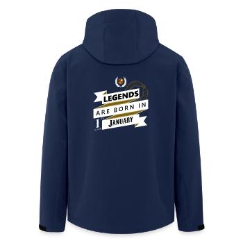 Legenden sind im Januar geboren Legends born - Recycelte Männer Softshell-Jacke von Stanley/Stella - Navy - Hinten - AI Model Male 185 light (185cm)