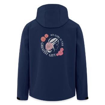 Ma fille est le plus beau cadeau - fille - Veste softshell homme en polyester recyclé Stanley/Stella - marine - Dos - AI Model Male 185 light (185cm)