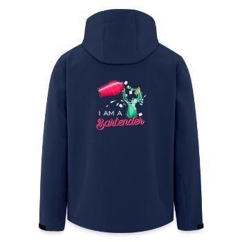 I'm a bartender - I am a bartender shirt - Men’s Recycled Softshell Jacket by Stanley/Stella - navy - Back - AI Model Male 185 light (185cm)