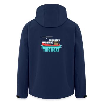 Tomorrow im driving this boat - Recycelte Männer Softshell-Jacke von Stanley/Stella - Navy - Hinten - AI Model Male 185 light (185cm)
