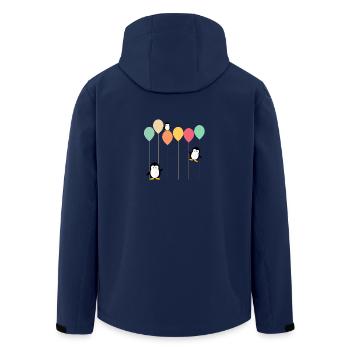 Penguins and balloons - Men’s Recycled Softshell Jacket by Stanley/Stella - navy - Back - AI Model Male 185 light (185cm)