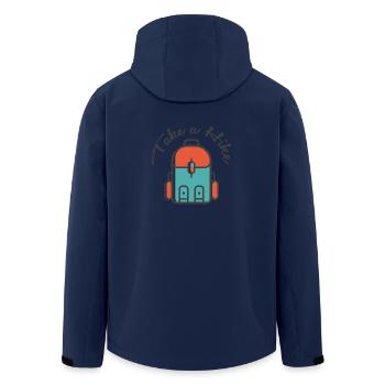 take a hike - Men’s Recycled Softshell Jacket by Stanley/Stella - navy - Back - AI Model Male 185 light (185cm)