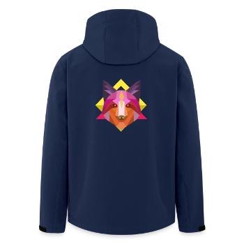 fox shirt abstract fox shirt zoo gift idea - Men’s Recycled Softshell Jacket by Stanley/Stella - navy - Back - AI Model Male 185 light (185cm)