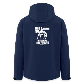 Reiter Reiten Geschenk Geburtstag November - Recycelte Männer Softshell-Jacke von Stanley/Stella - Navy - Hinten - AI Model Male 185 light (185cm)