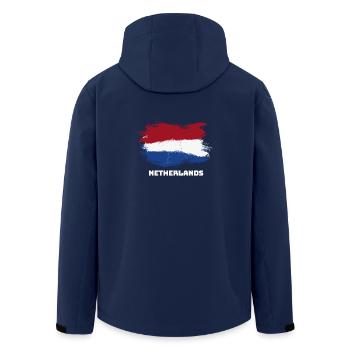 Netherlands Holland flag flag - Men’s Recycled Softshell Jacket by Stanley/Stella - navy - Back - AI Model Male 185 light (185cm)